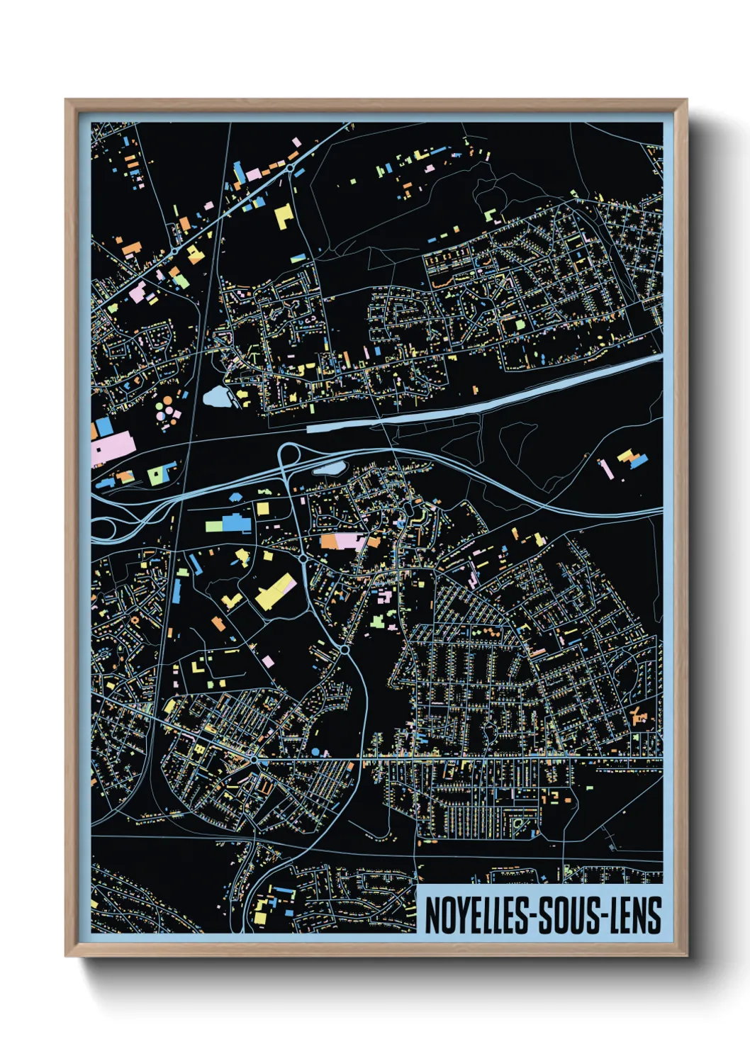 Une affiche de carte sur Noyelles-sous-Lens