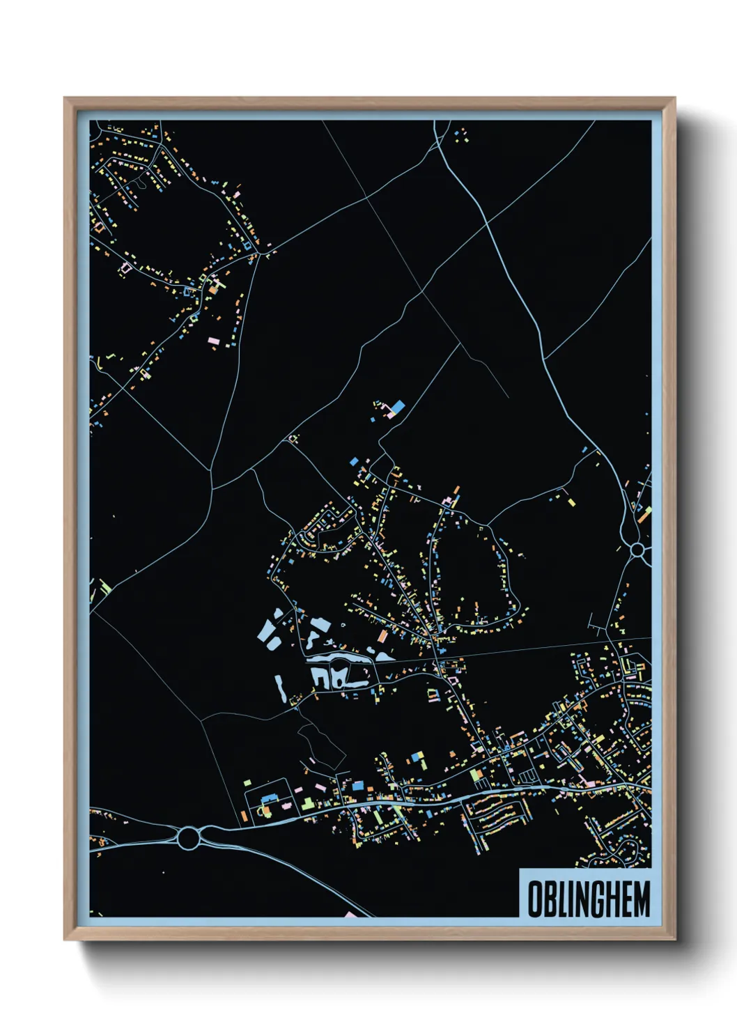 Une affiche de carte sur Oblinghem