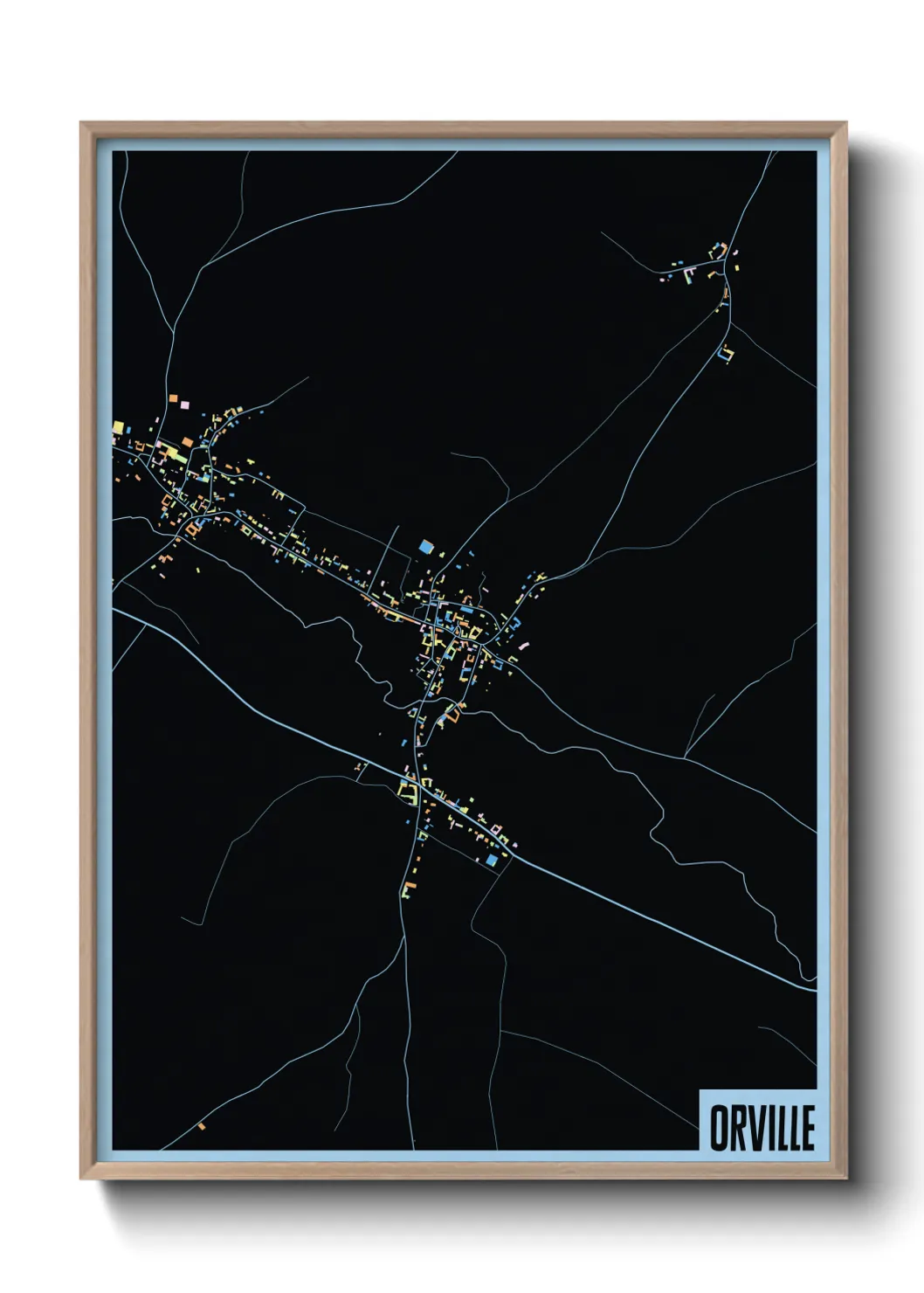 Une affiche de carte sur Orville