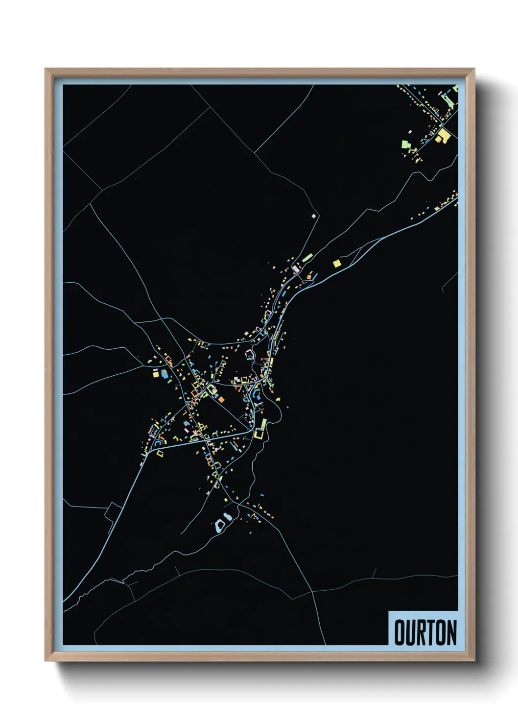 Une affiche de carte sur Ourton