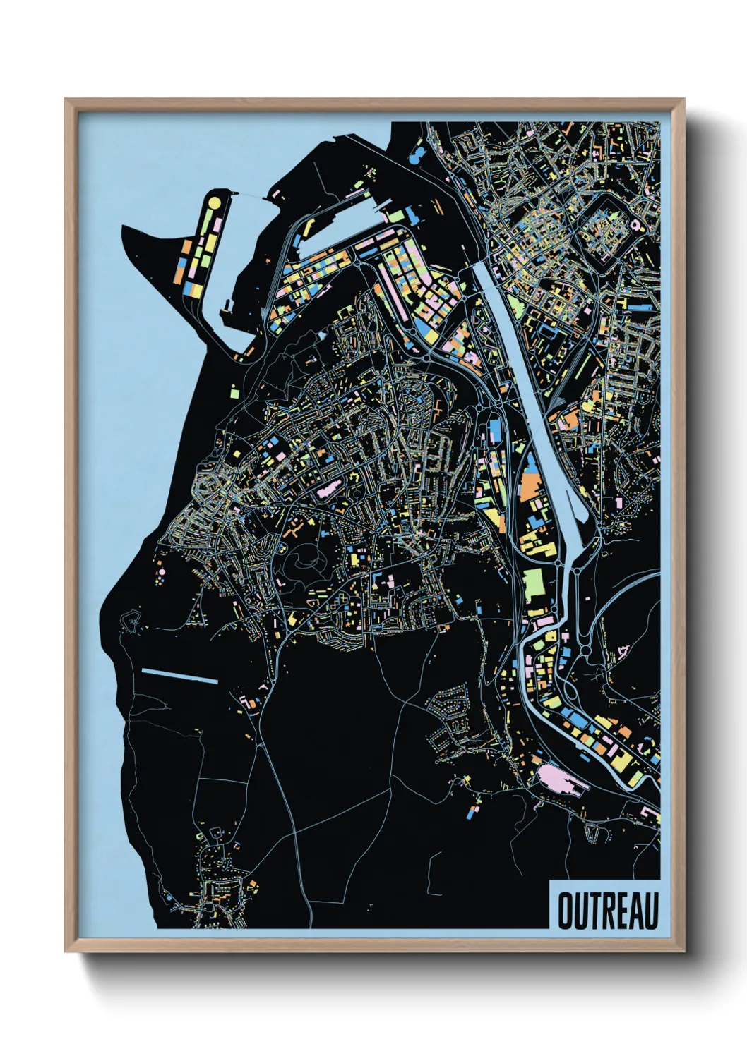 Une affiche de carte sur Outreau