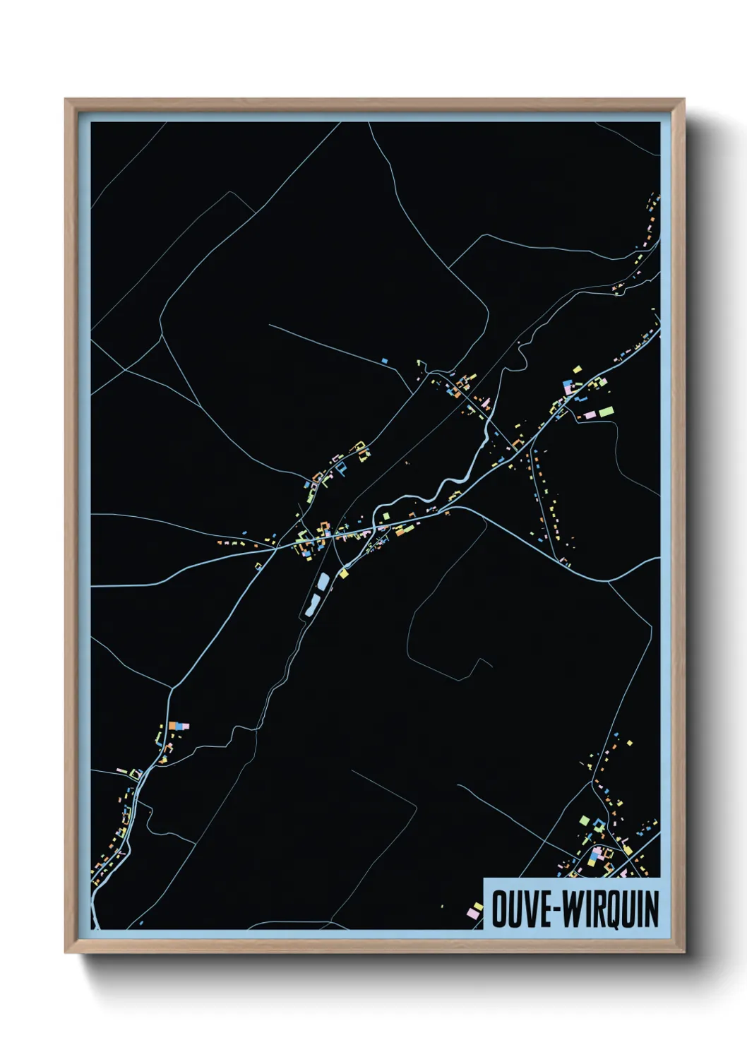 Une affiche de carte sur Ouve-Wirquin