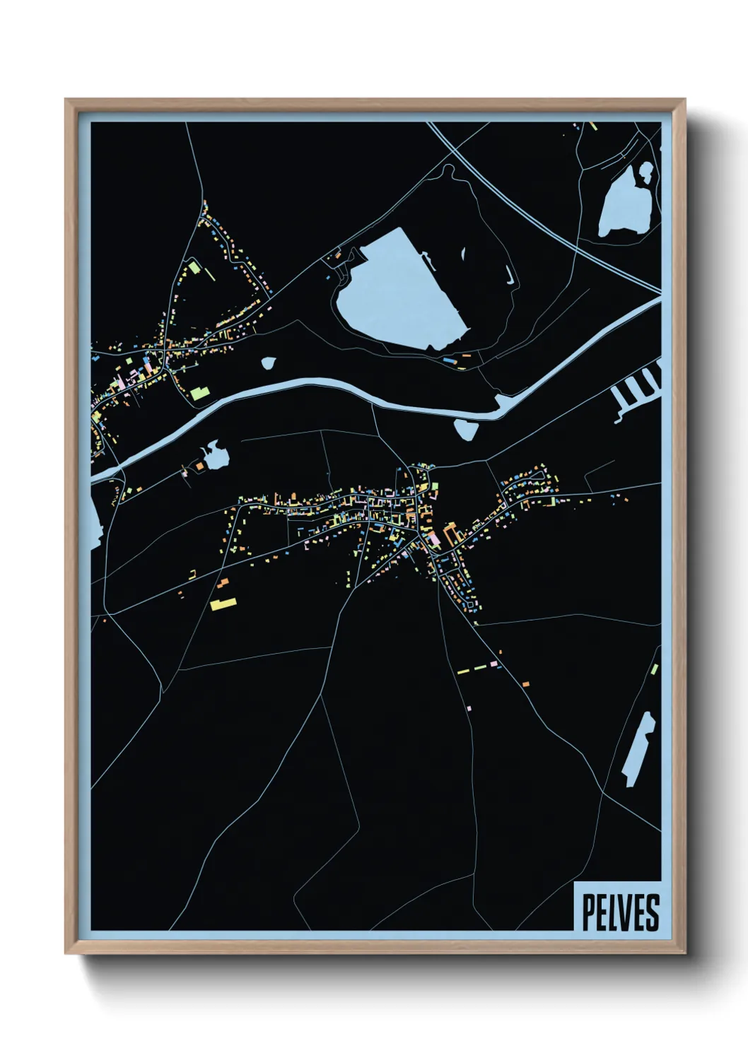 Une affiche de carte sur Pelves