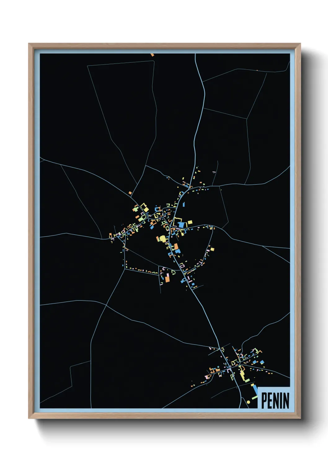 Une affiche de carte sur Penin