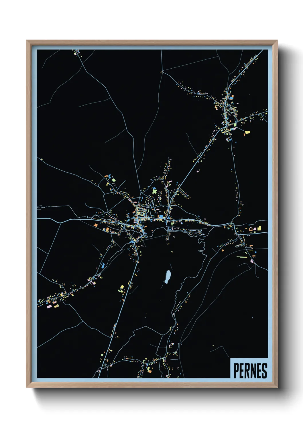 Une affiche de carte sur Pernes