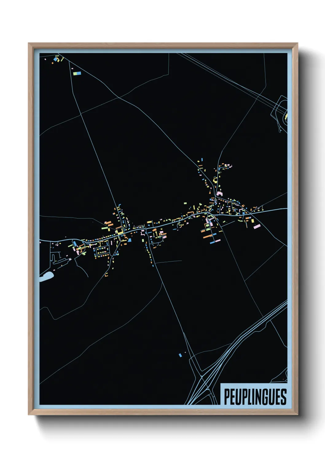 Une affiche de carte sur Peuplingues