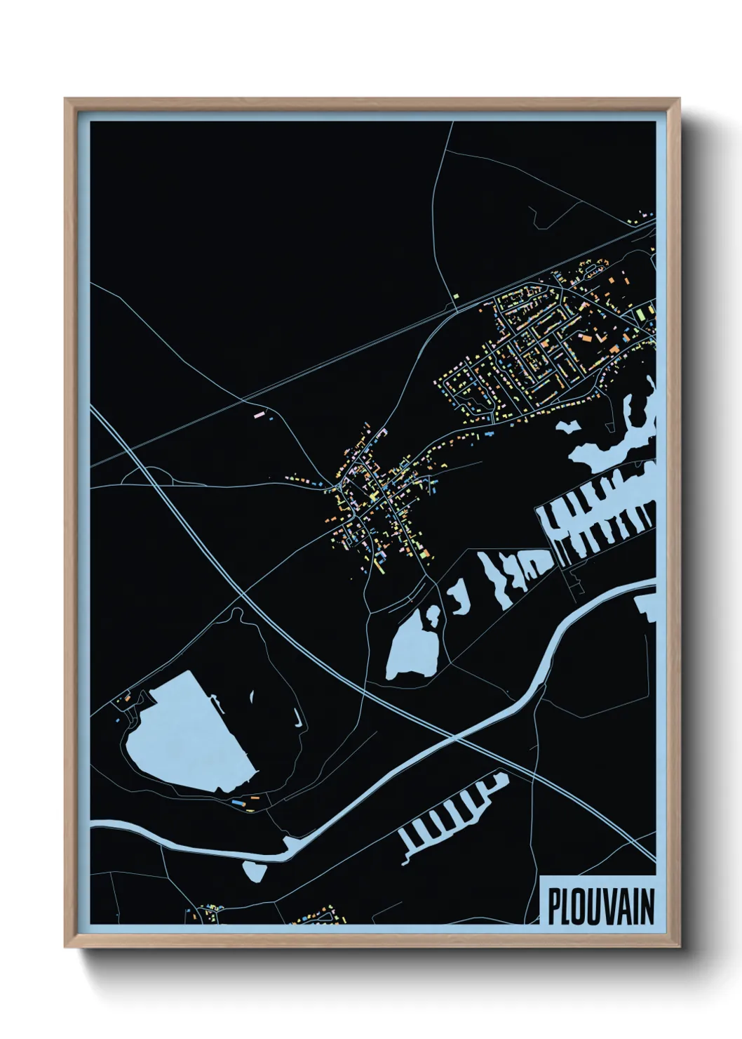 Une affiche de carte sur Plouvain