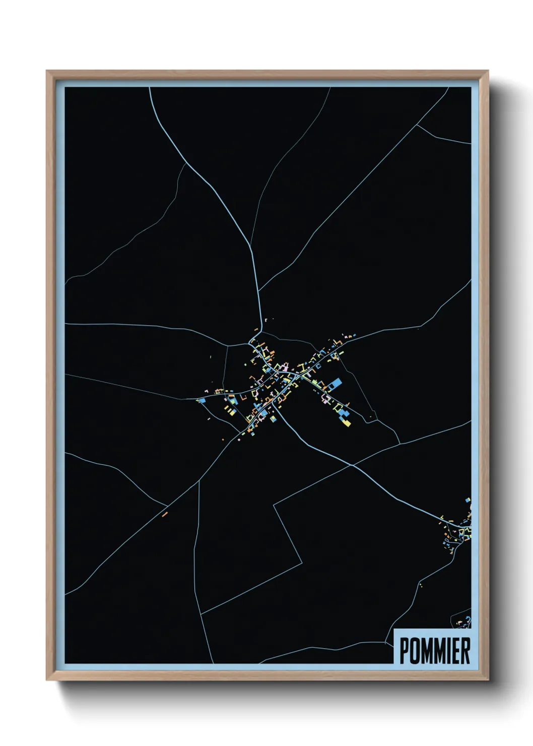 Une affiche de carte sur Pommier