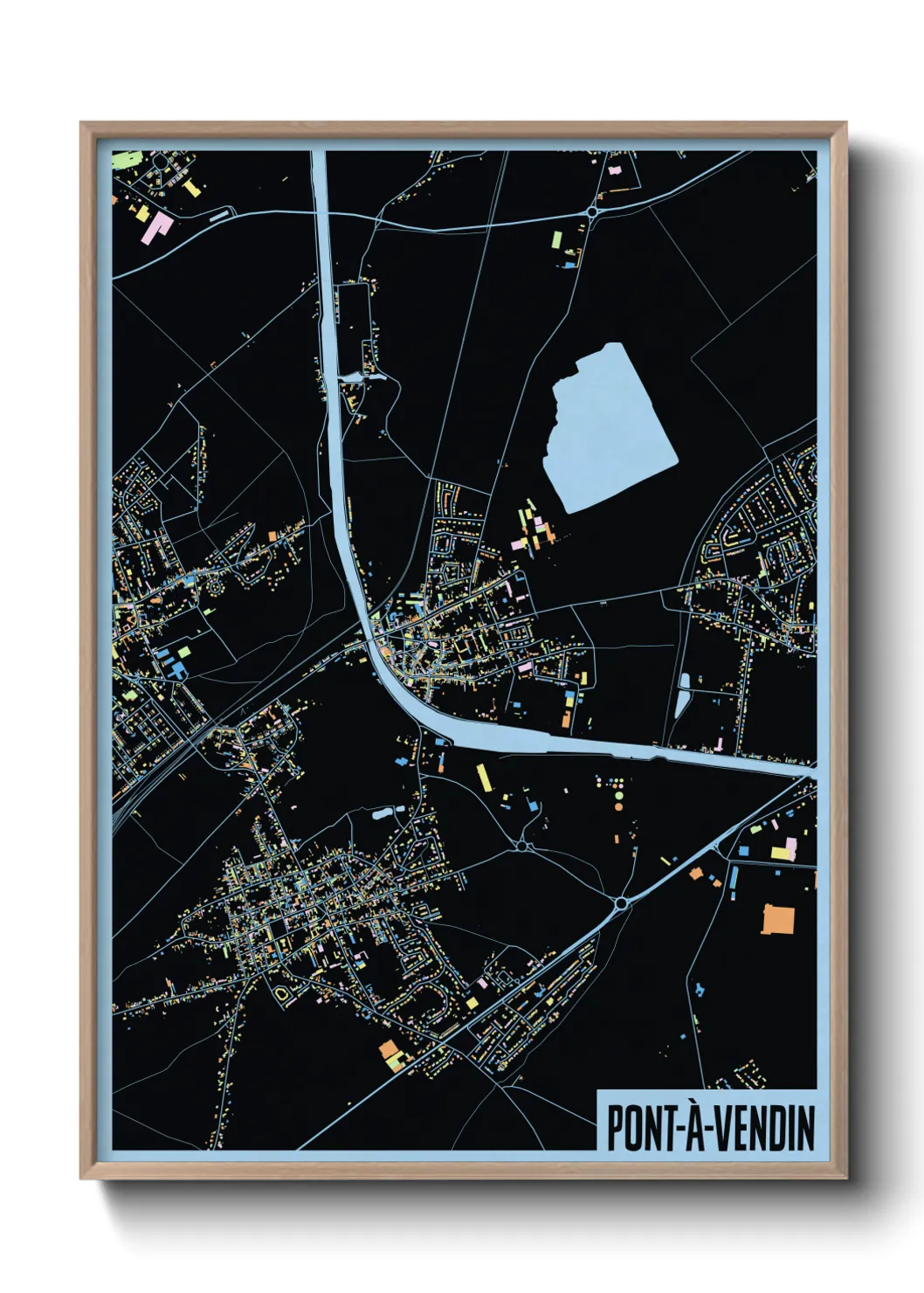 Une affiche de carte sur Pont-à-Vendin