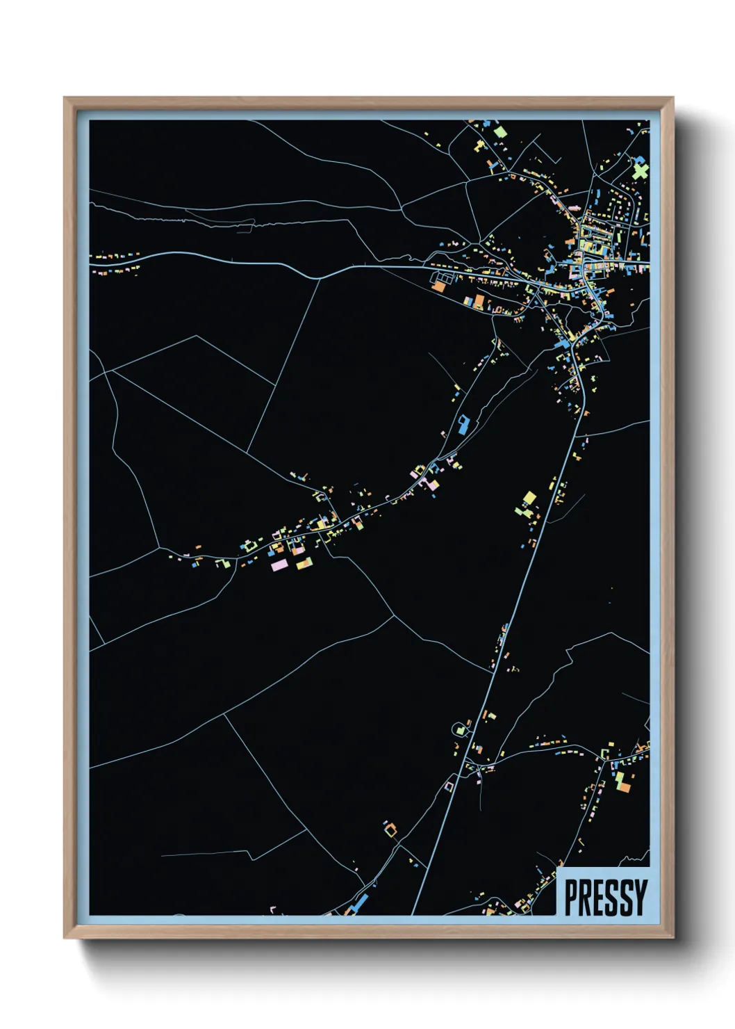 Une affiche de carte sur Pressy