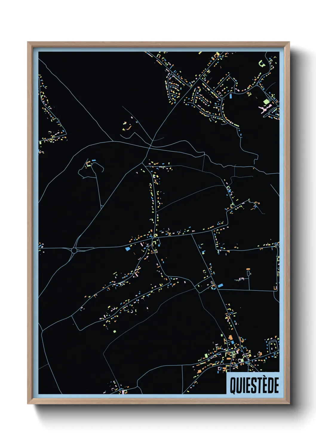 Une affiche de carte sur Quiestède