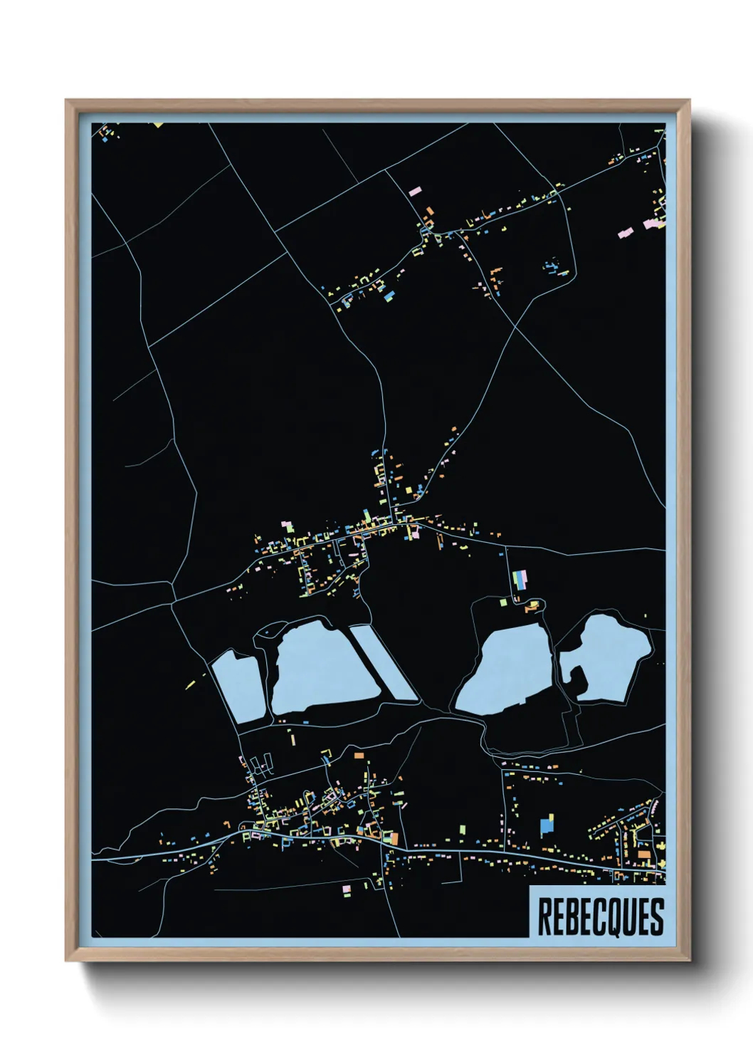 Une affiche de carte sur Rebecques