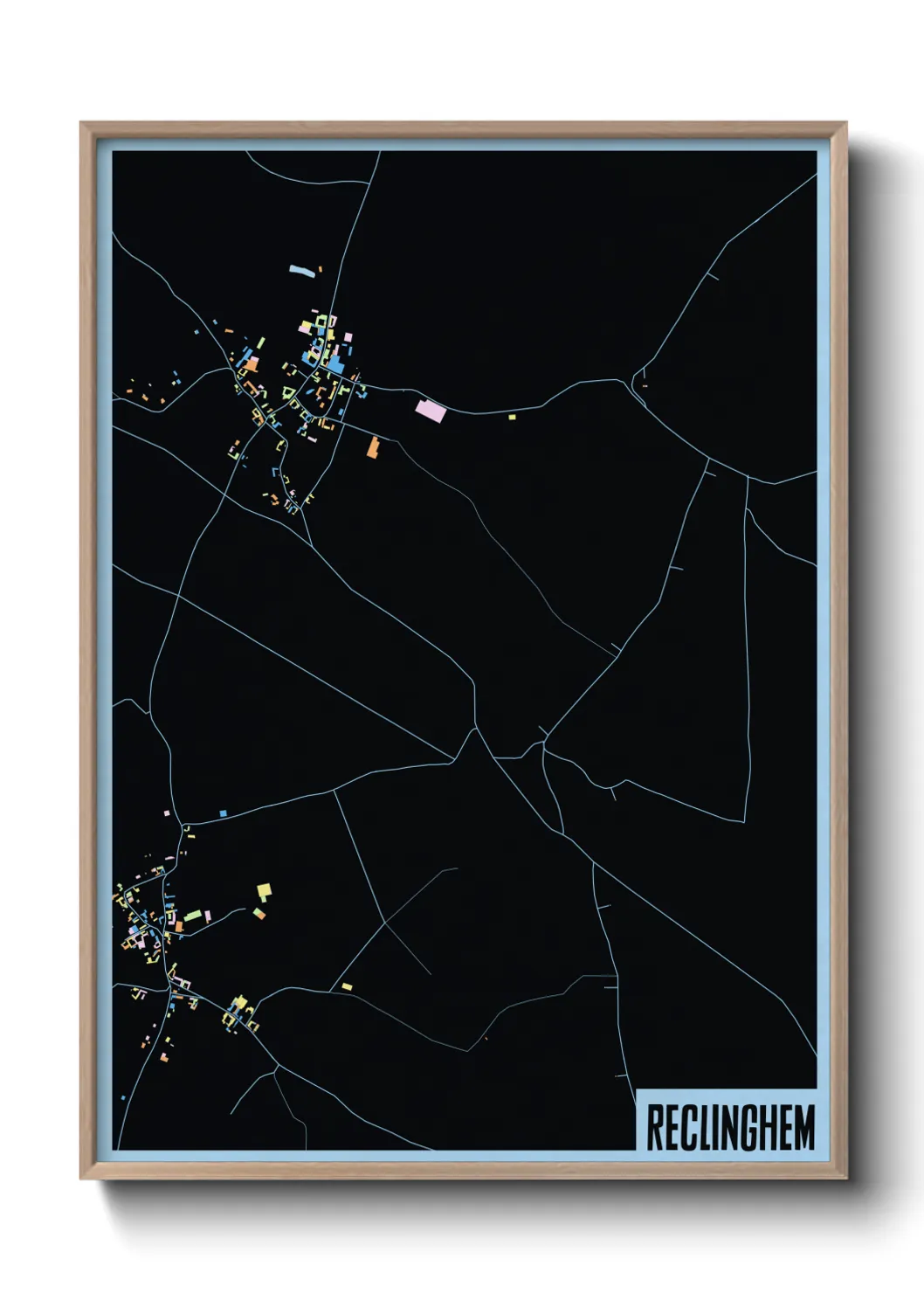 Une affiche de carte sur Reclinghem