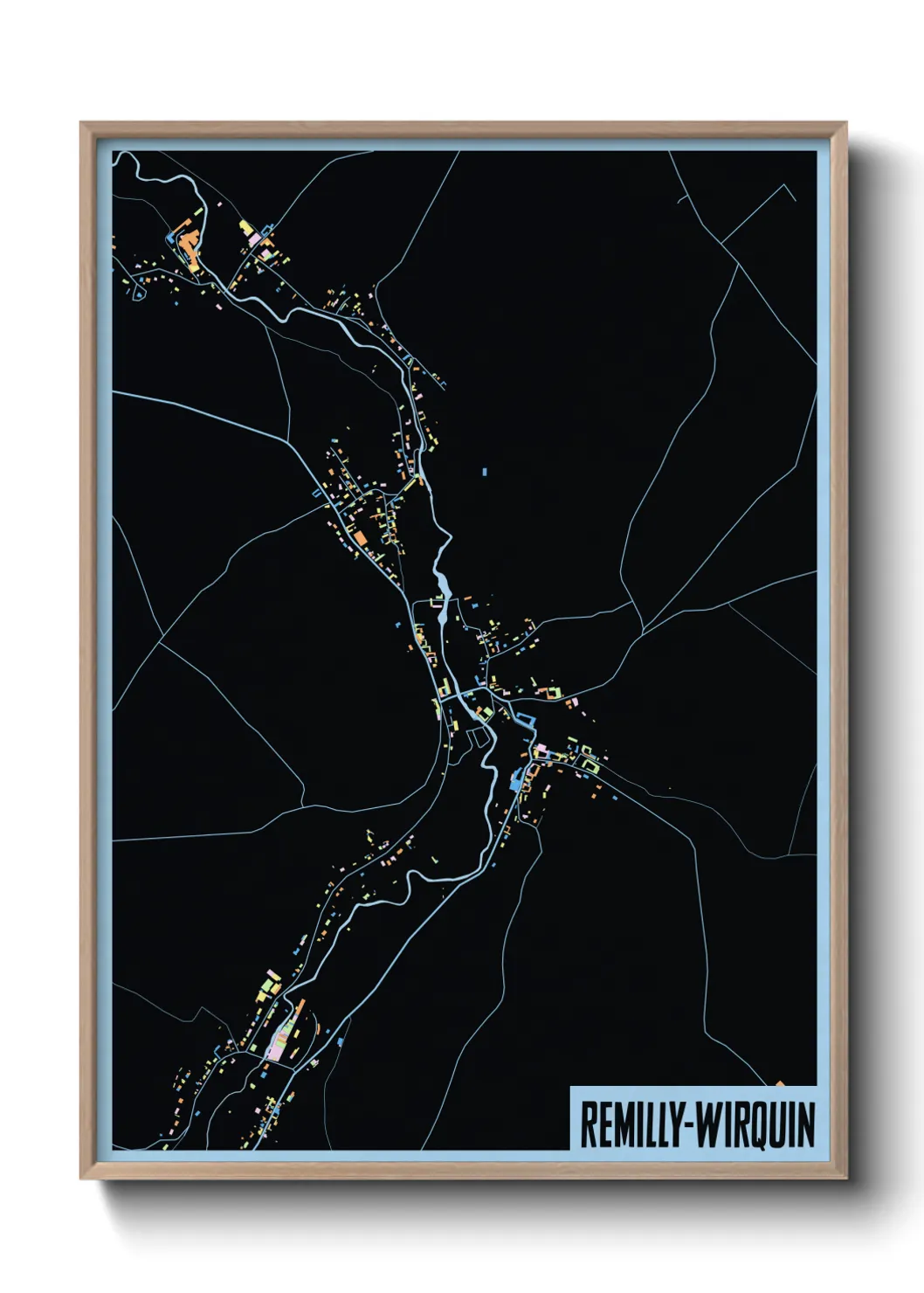 Une affiche de carte sur Remilly-Wirquin