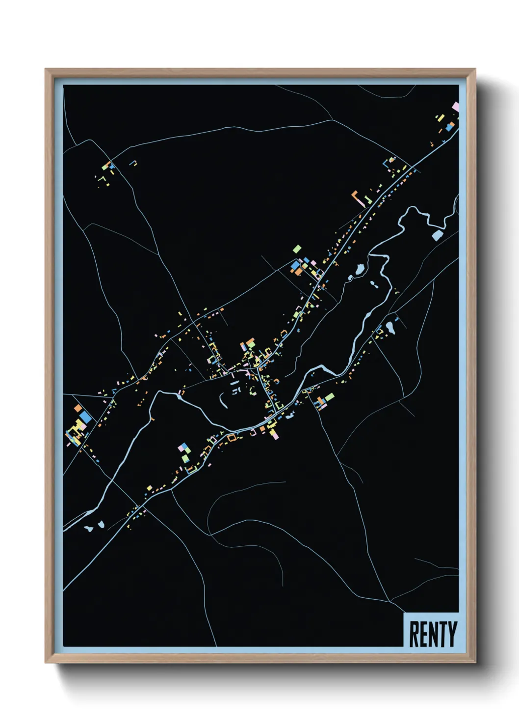 Une affiche de carte sur Renty