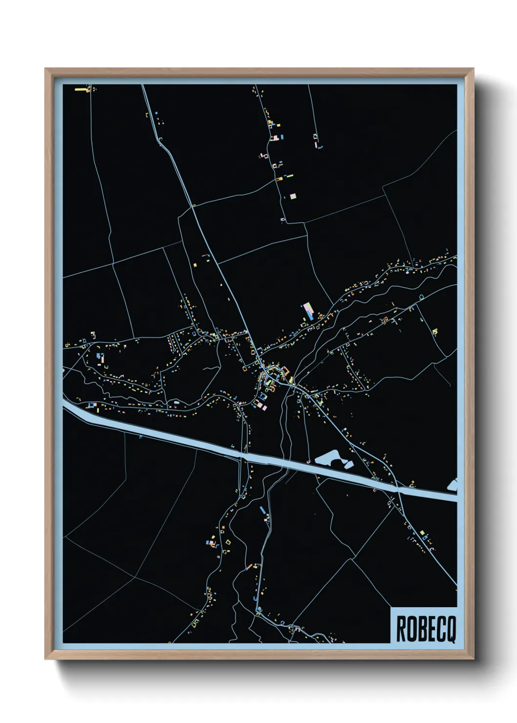 Une affiche de carte sur Robecq