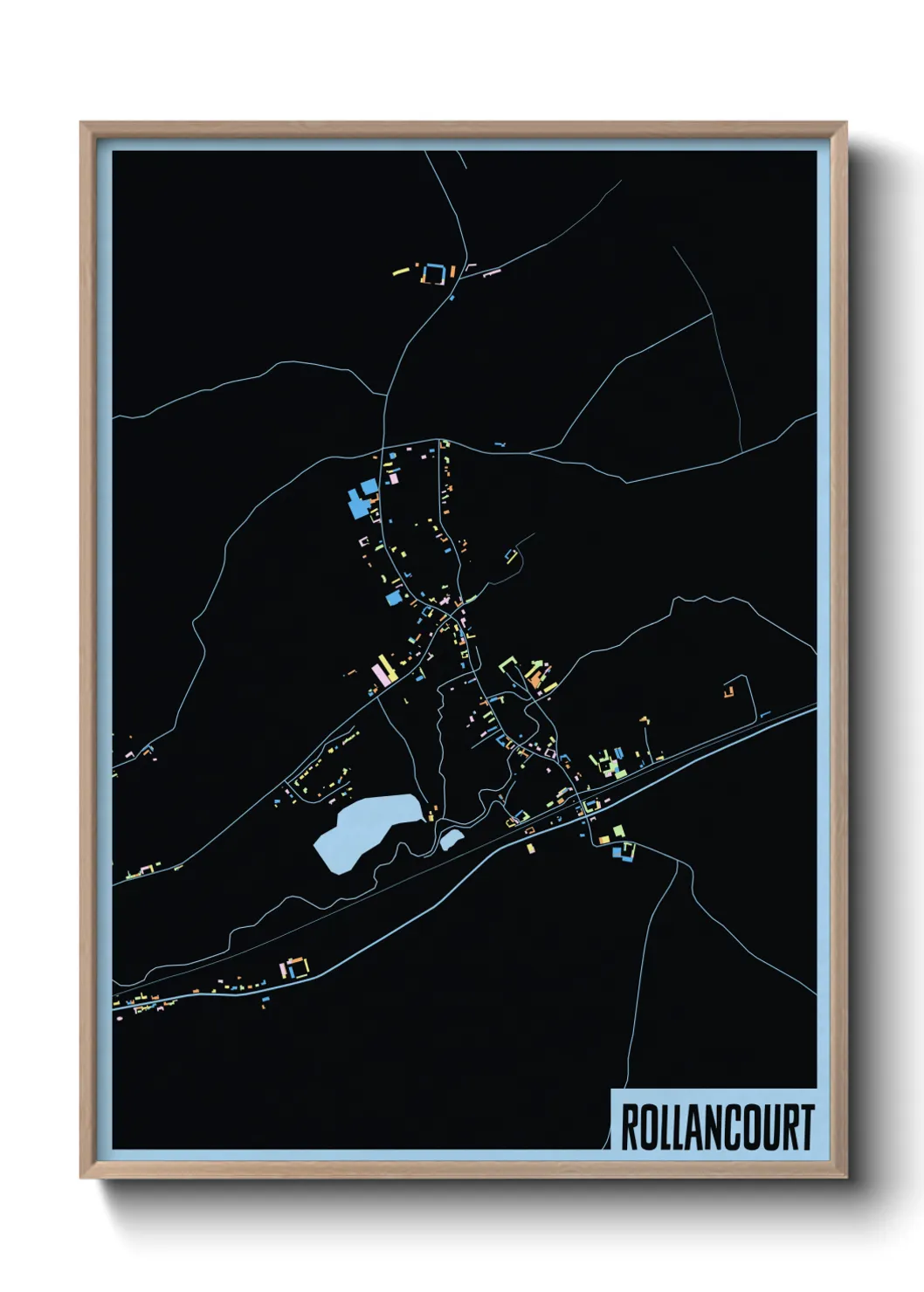 Une affiche de carte sur Rollancourt