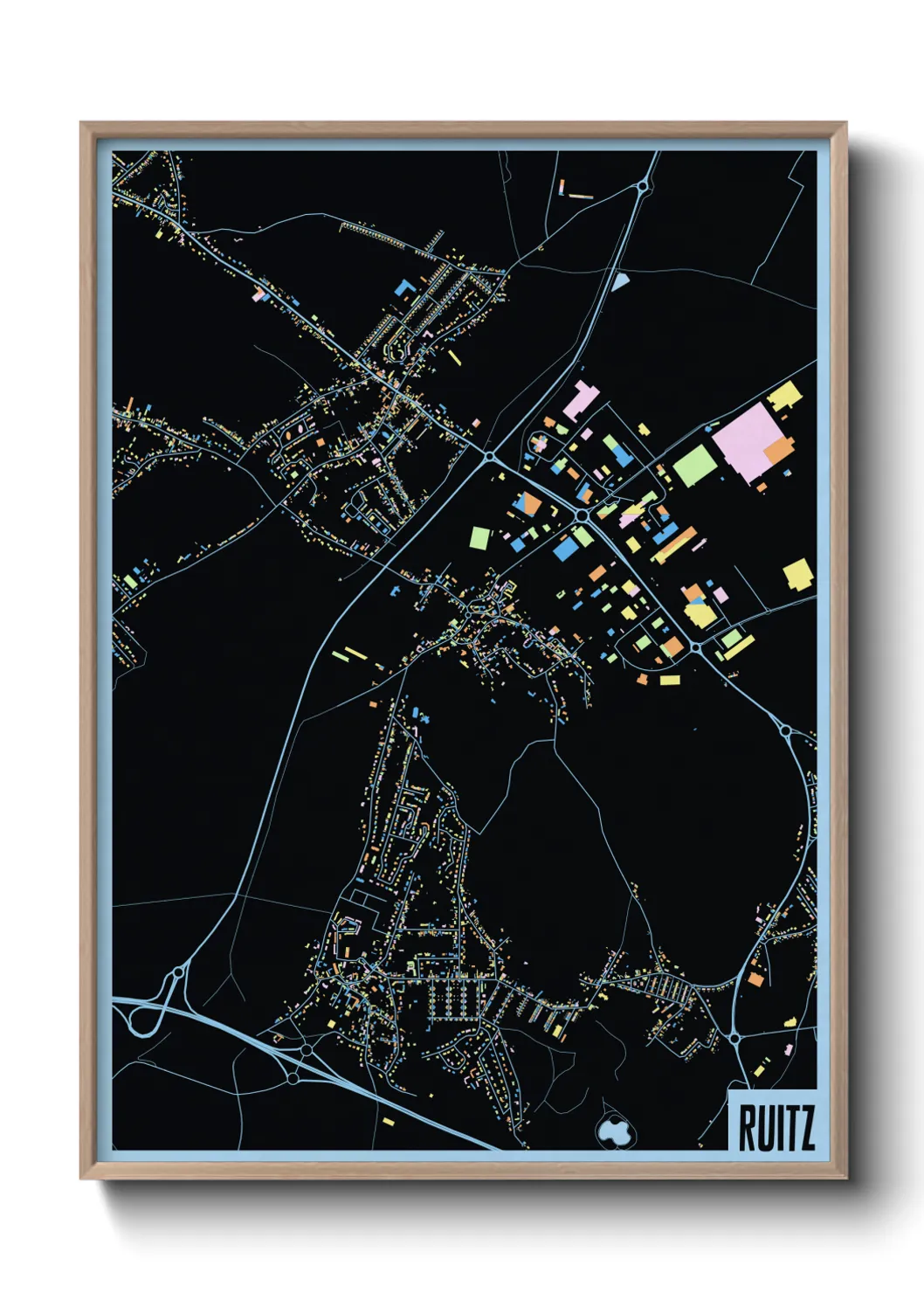 Une affiche de carte sur Ruitz