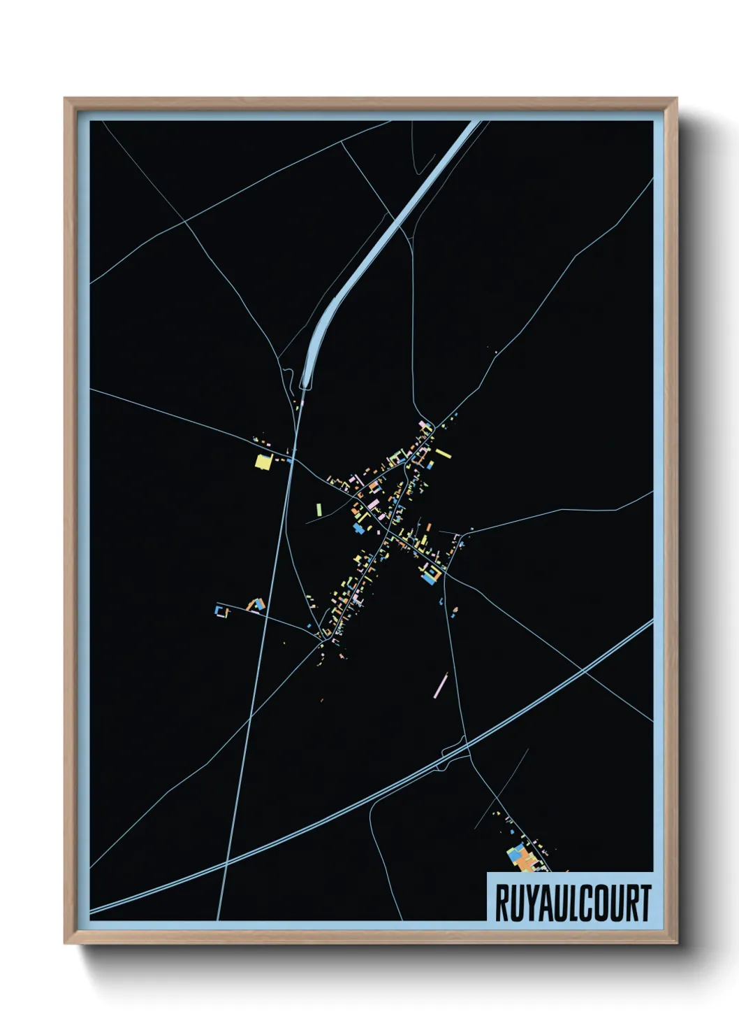 Une affiche de carte sur Ruyaulcourt