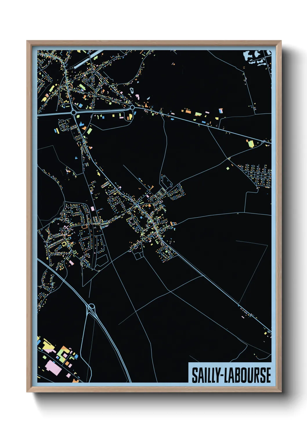 Une affiche de carte sur Sailly-Labourse