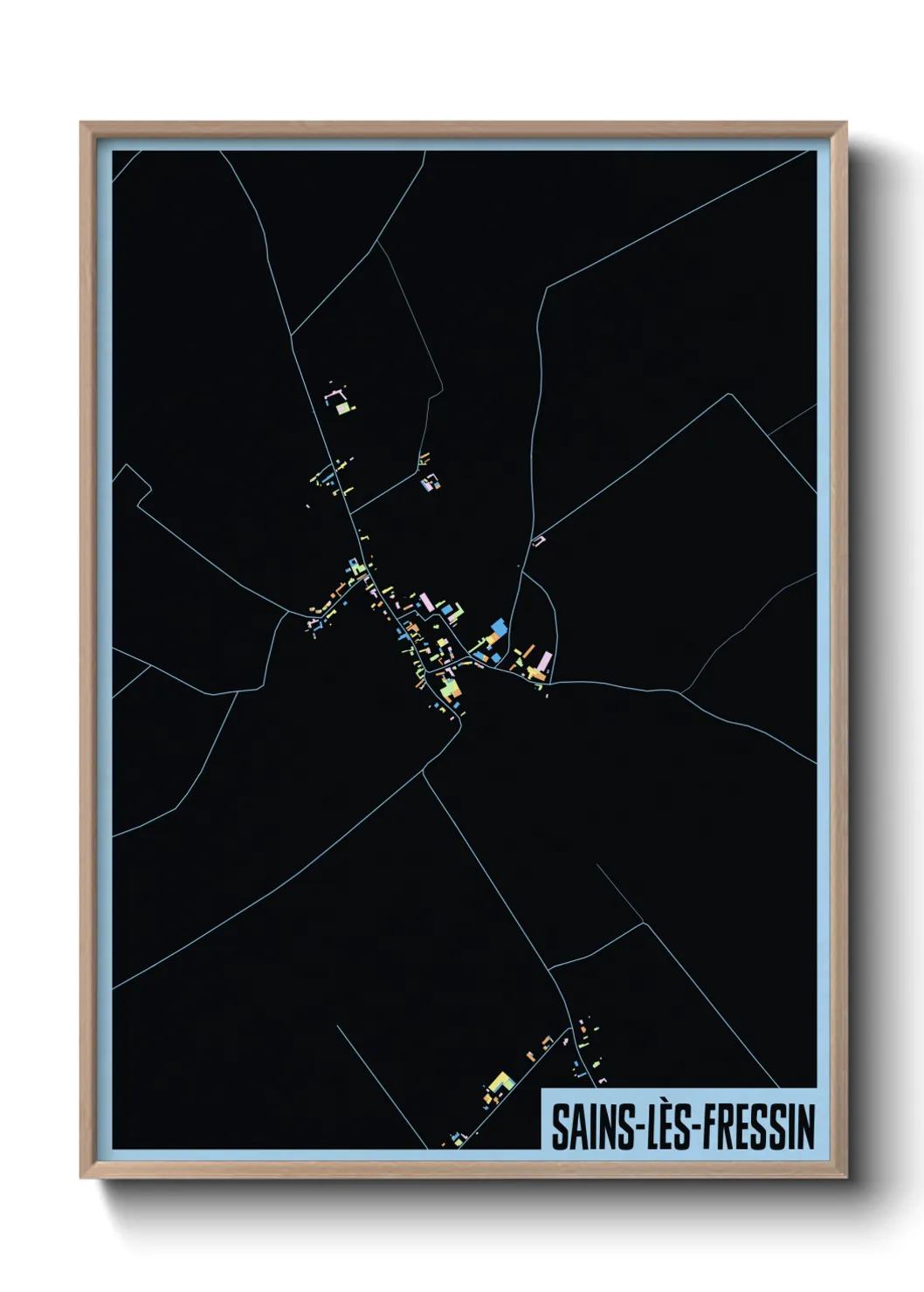 Une affiche de carte sur Sains-lès-Fressin