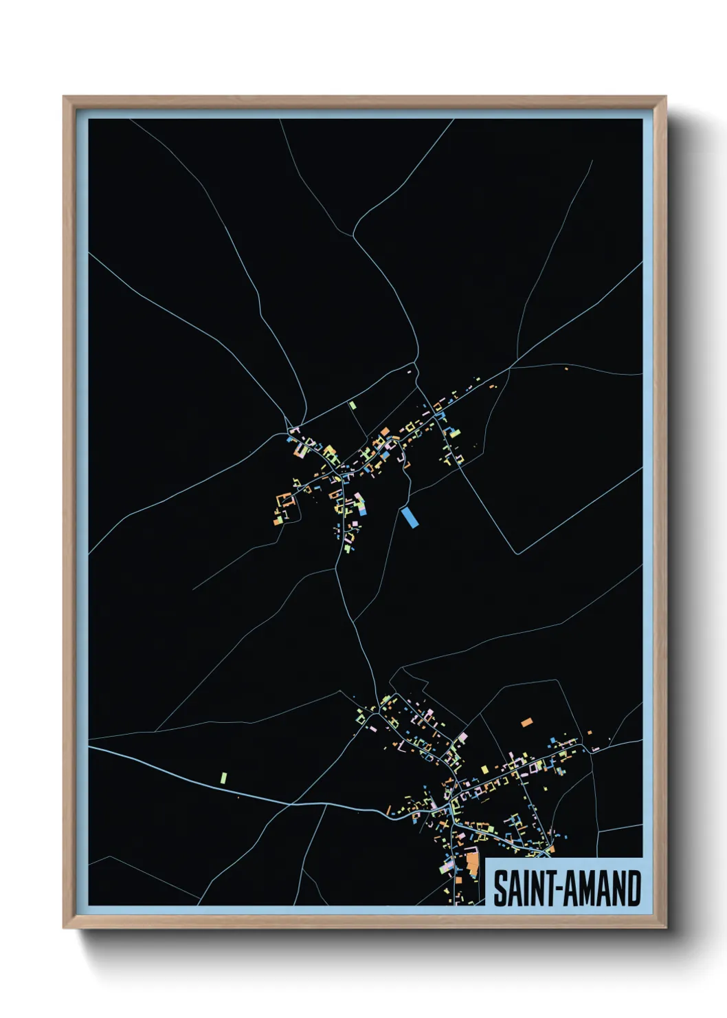 Une affiche de carte sur Saint-Amand