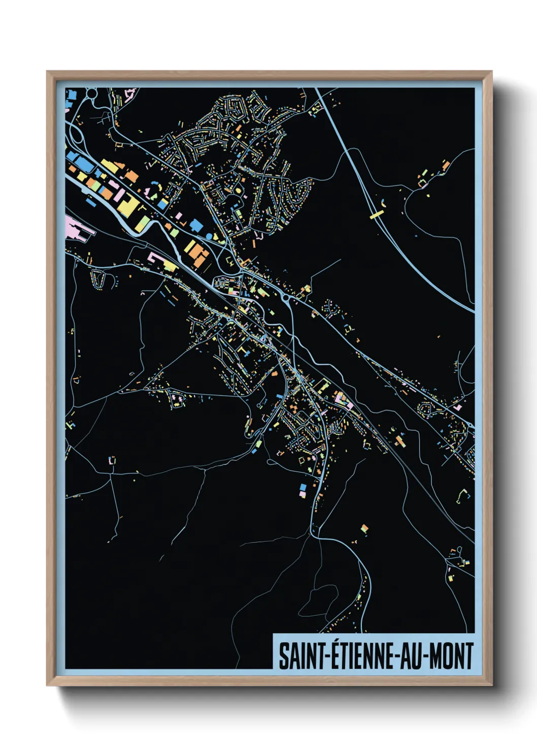 Une affiche de carte sur Saint-Étienne-au-Mont