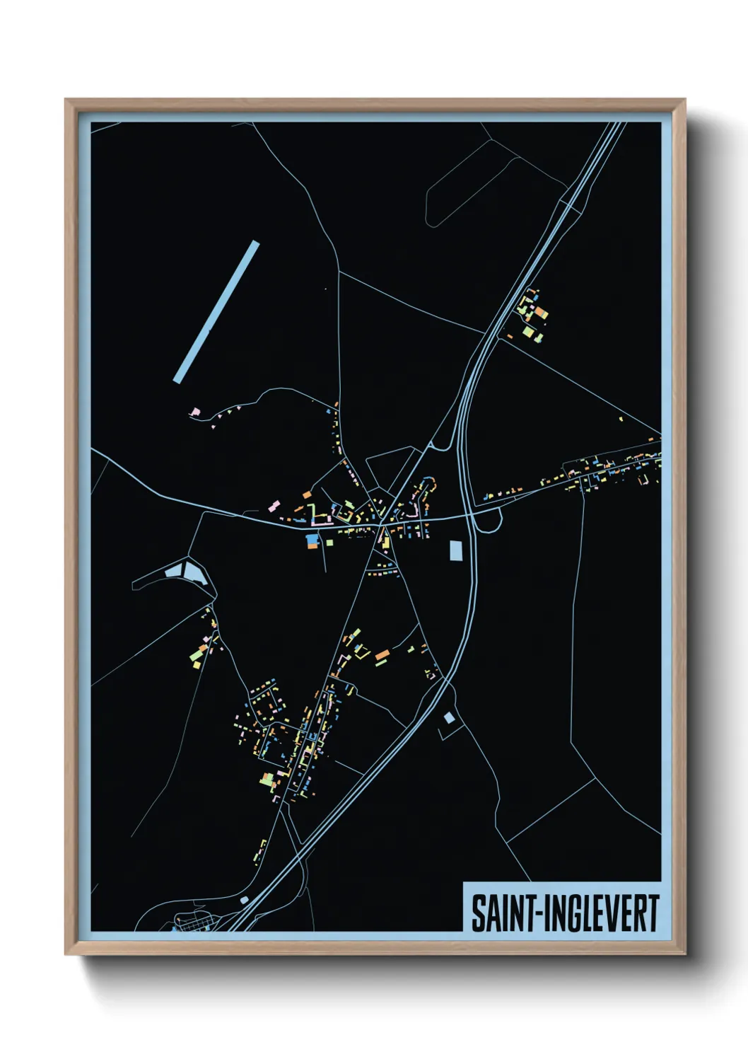 Une affiche de carte sur Saint-Inglevert