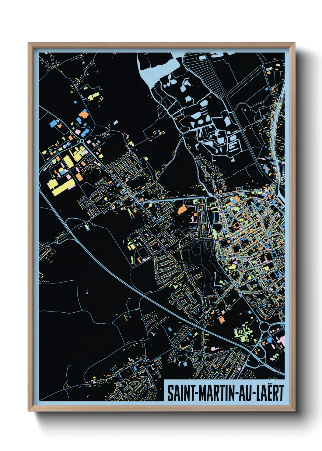 Une affiche de carte sur Saint-Martin-au-Laërt