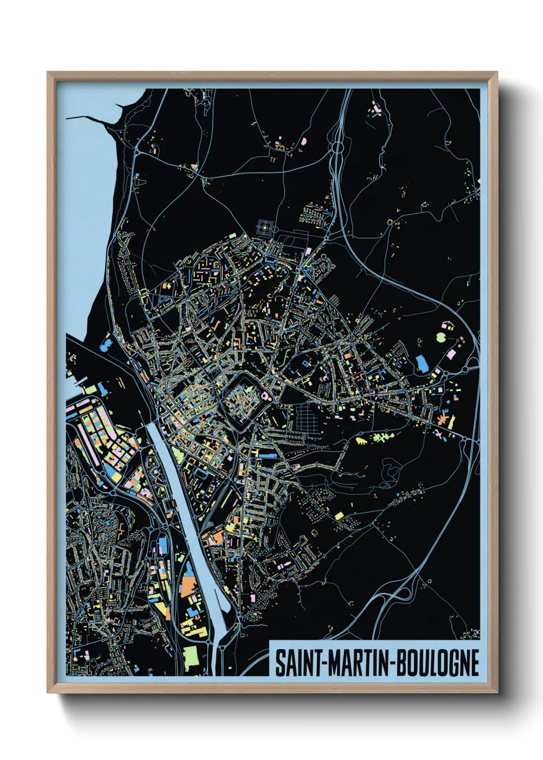 Une affiche de carte sur Saint-Martin-Boulogne