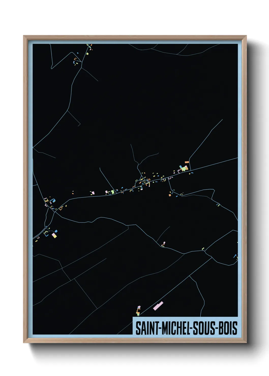 Une affiche de carte sur Saint-Michel-sous-Bois