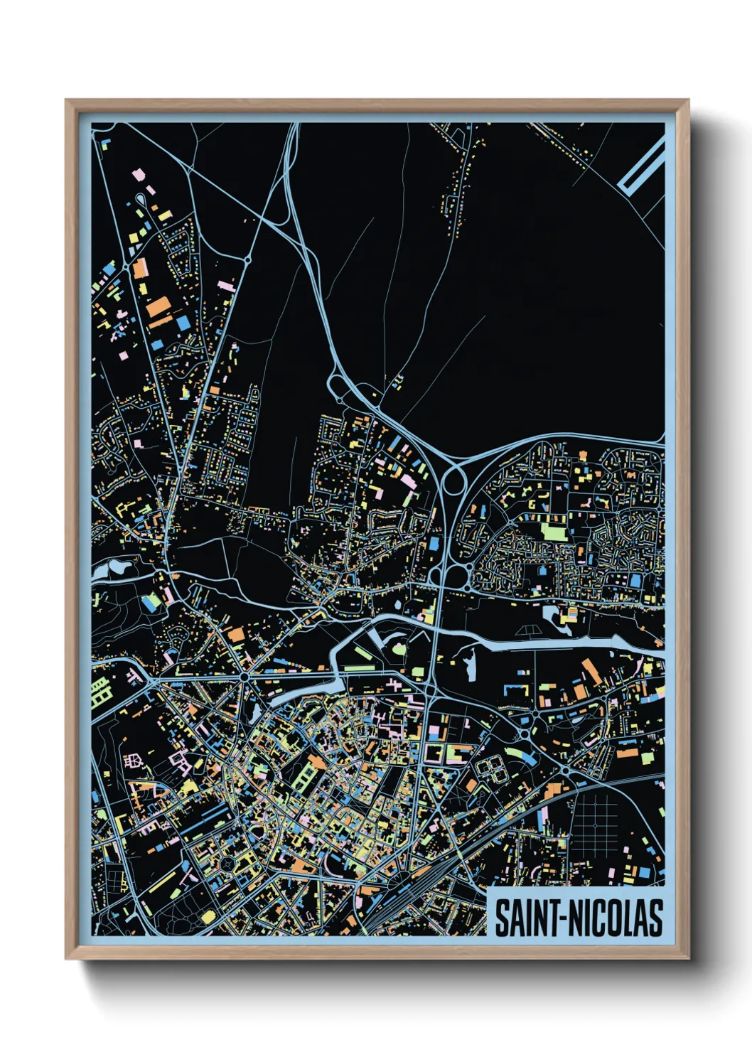 Une affiche de carte sur Saint-Nicolas