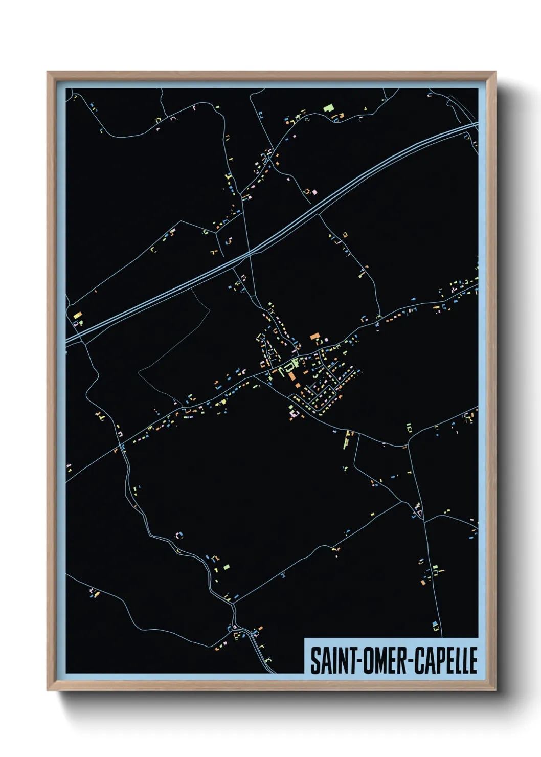 Une affiche de carte sur Saint-Omer-Capelle