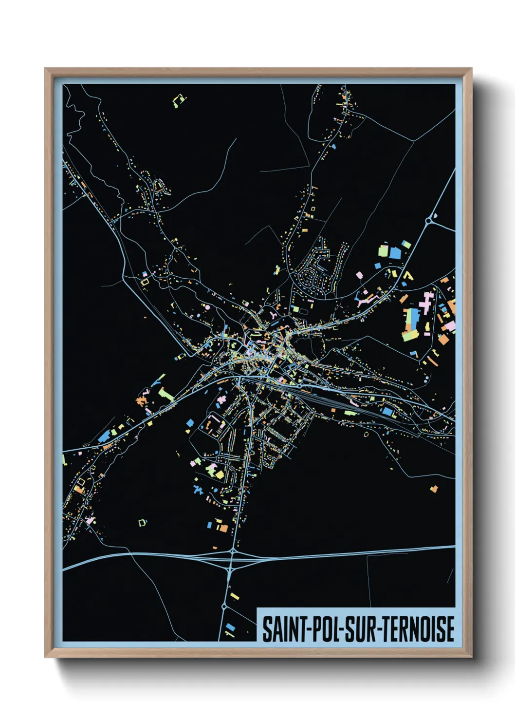 Une affiche de carte sur Saint-Pol-sur-Ternoise