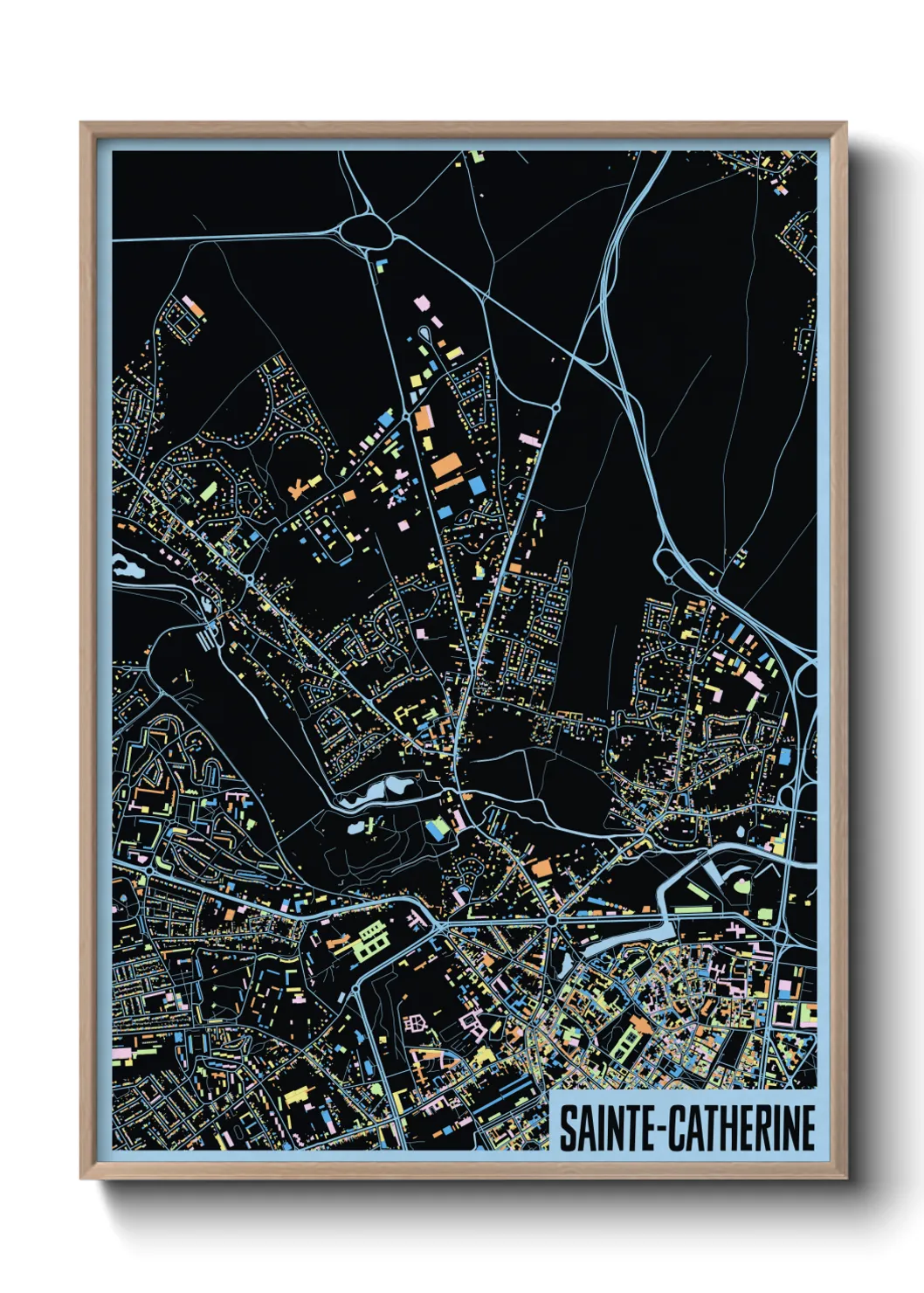 Une affiche de carte sur Sainte-Catherine