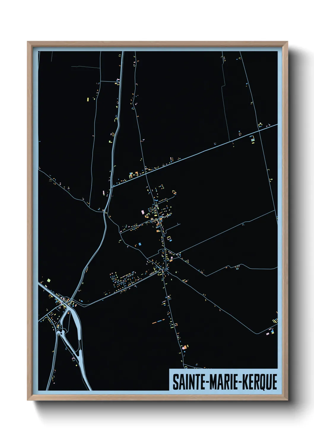 Une affiche de carte sur Sainte-Marie-Kerque