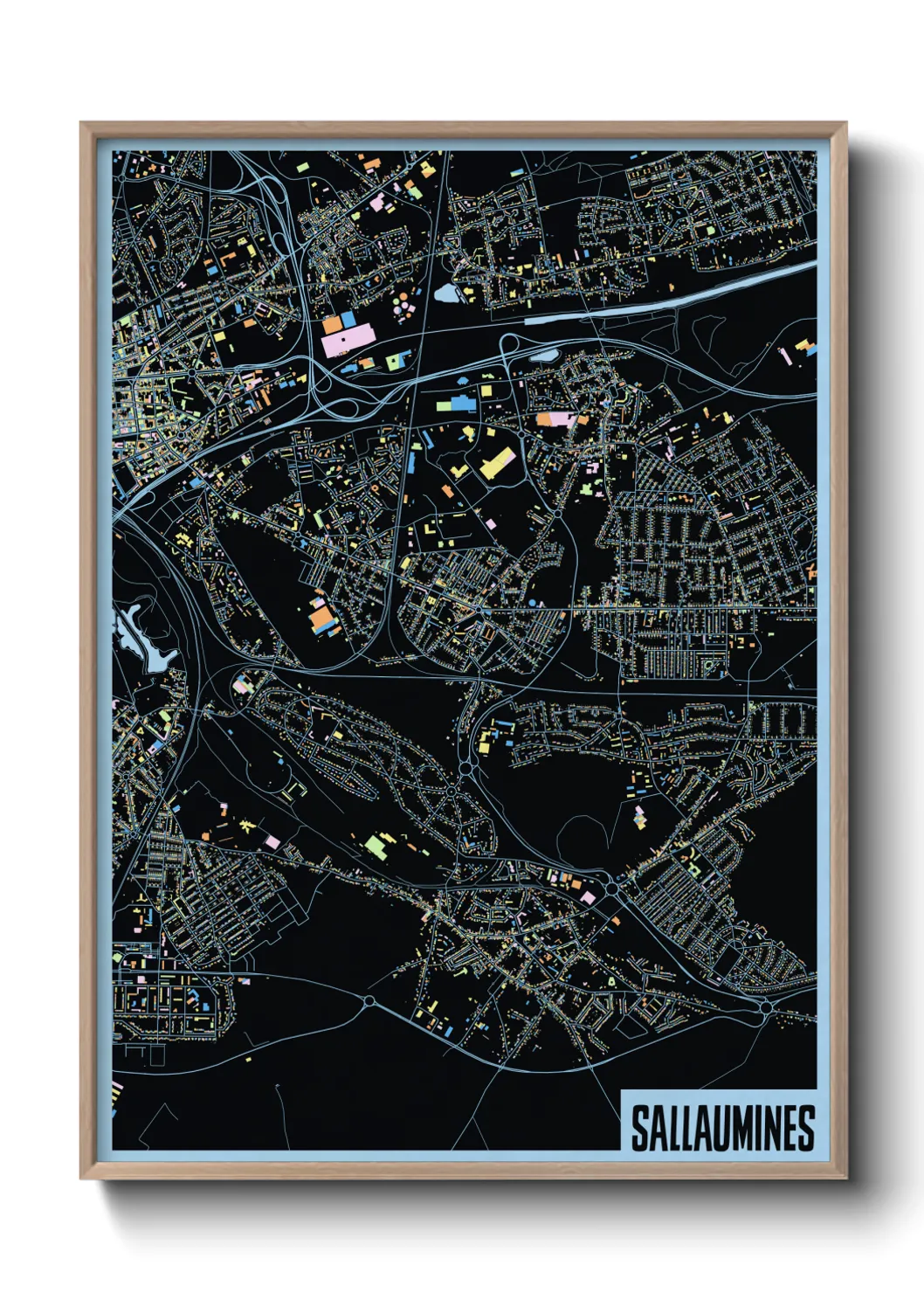 Une affiche de carte sur Sallaumines