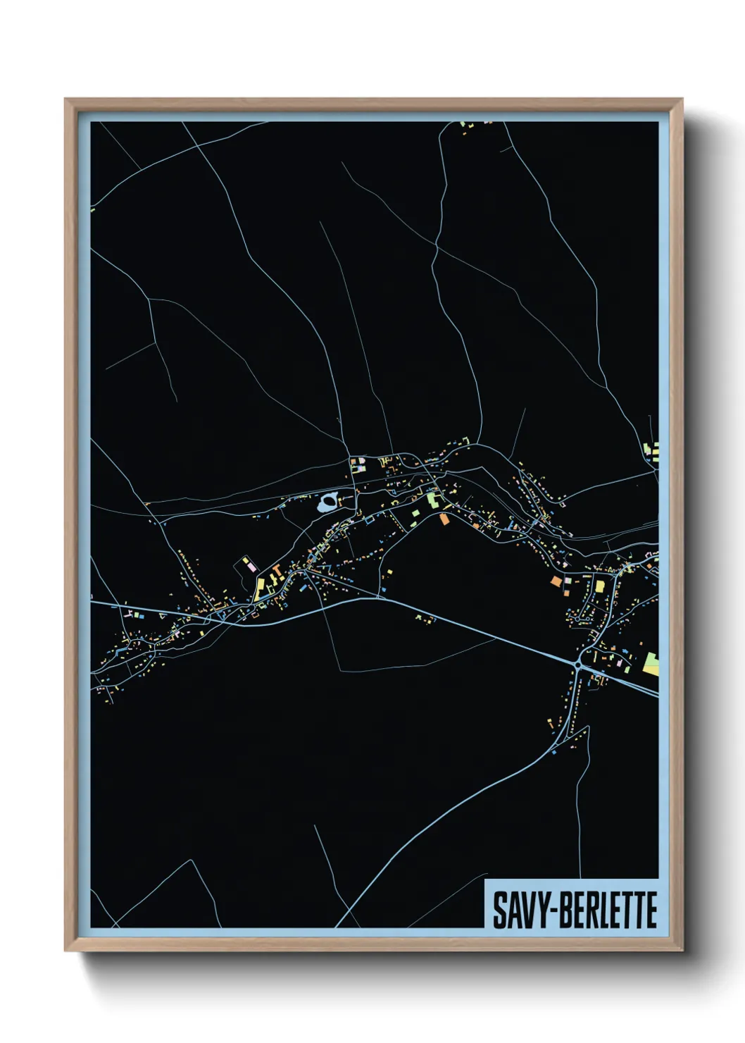 Une affiche de carte sur Savy-Berlette