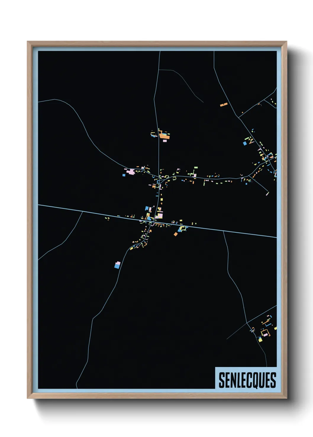 Une affiche de carte sur Senlecques