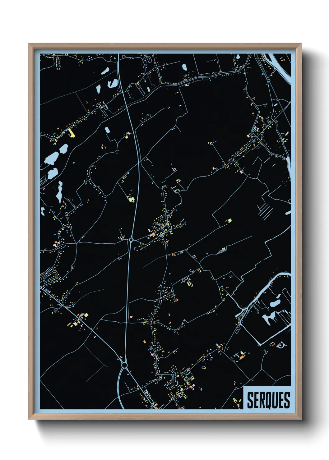 Une affiche de carte sur Serques