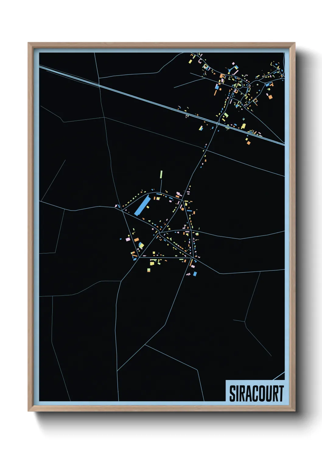 Une affiche de carte sur Siracourt