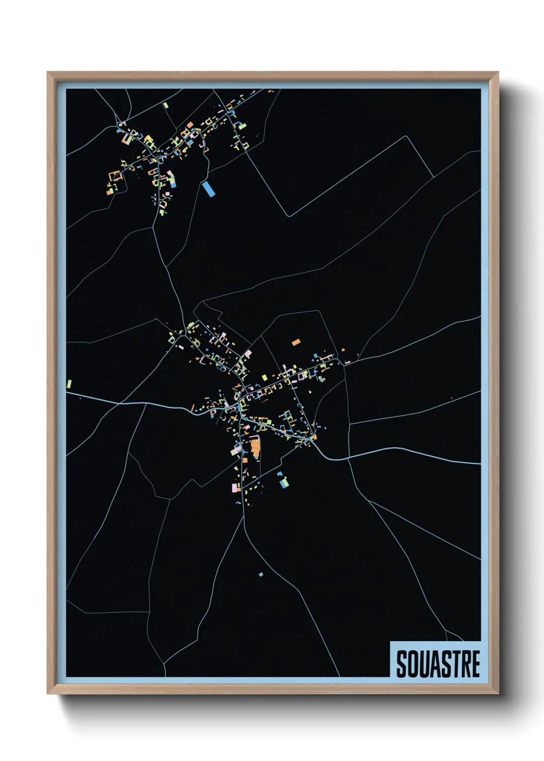 Une affiche de carte sur Souastre