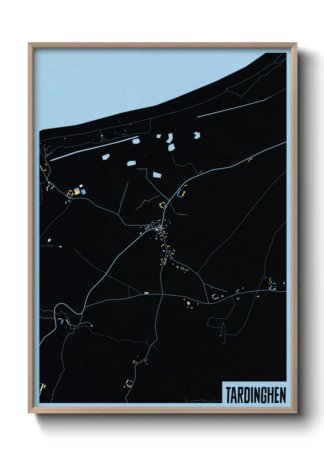 Une affiche de carte sur Tardinghen