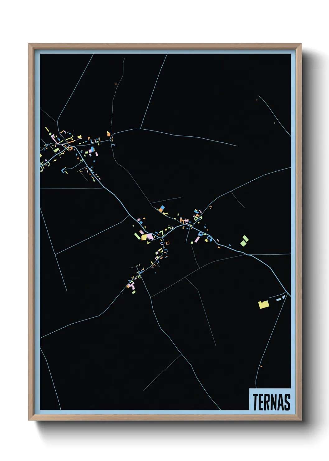 Une affiche de carte sur Ternas