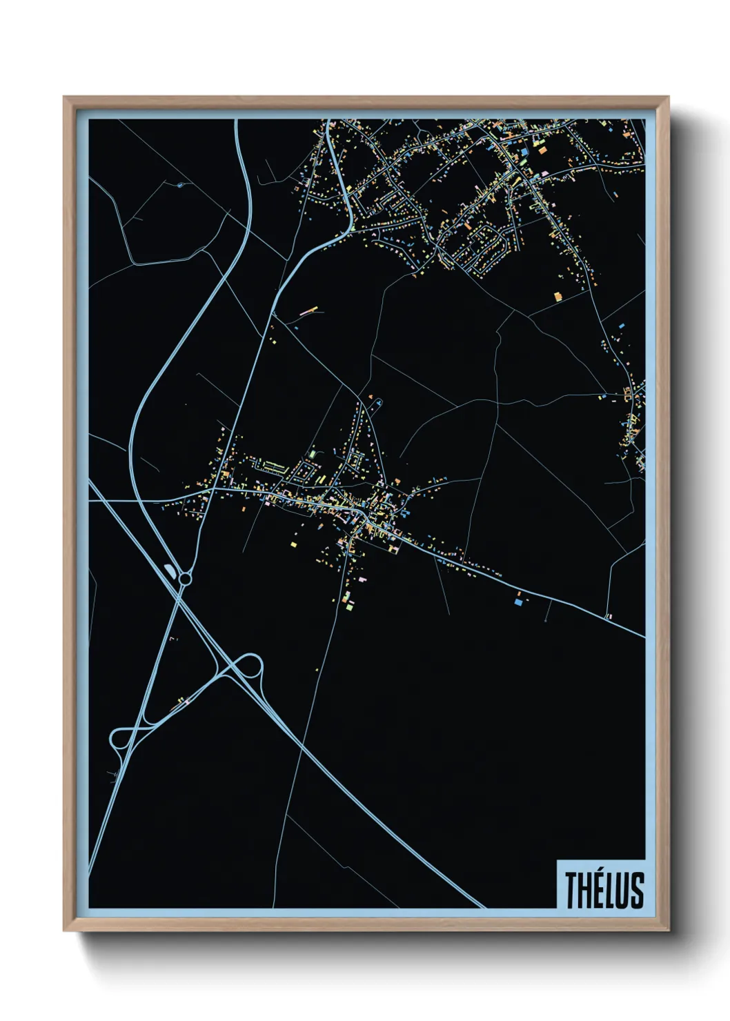 Une affiche de carte sur Thélus