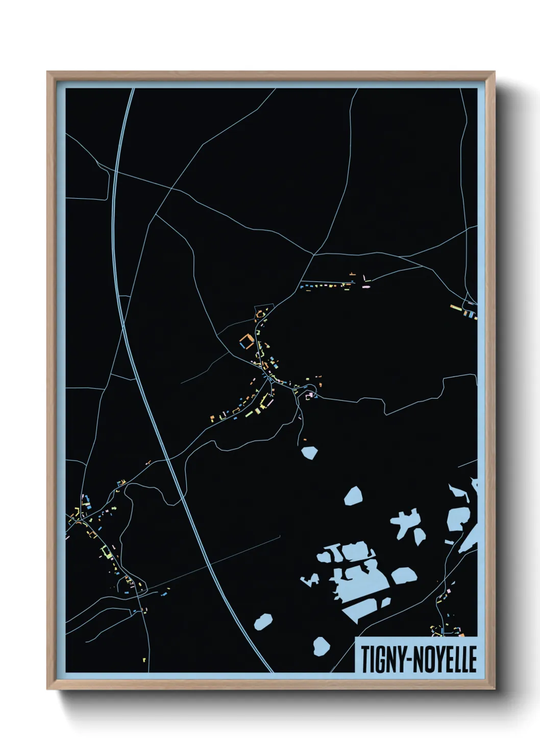 Une affiche de carte sur Tigny-Noyelle