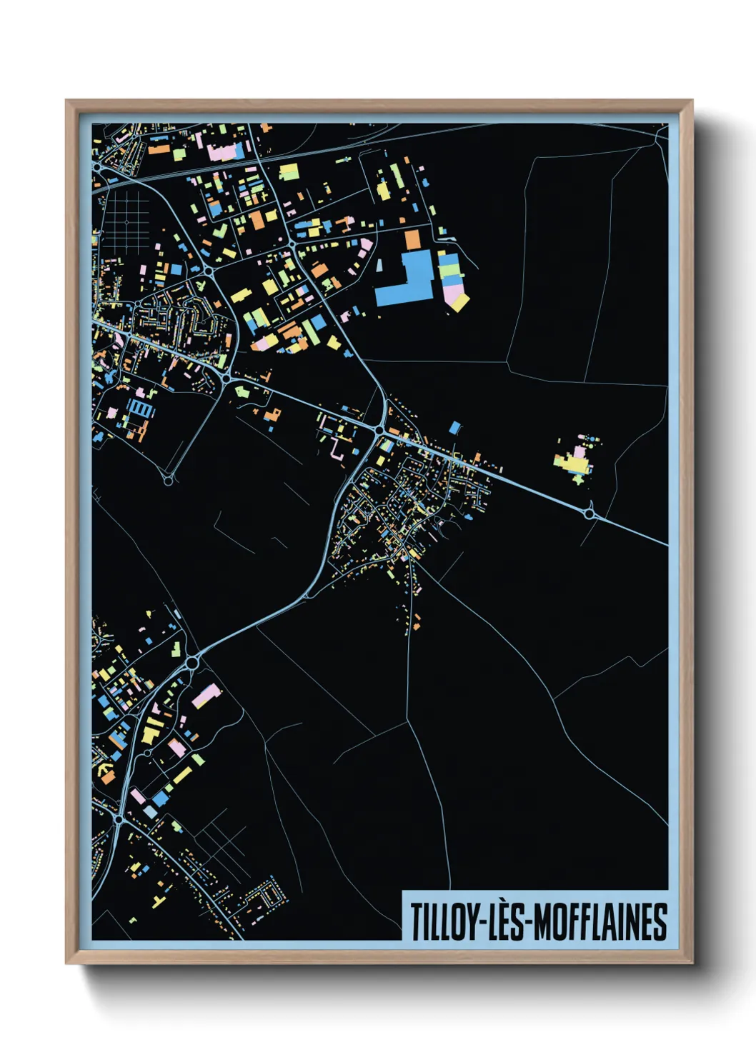 Une affiche de carte sur Tilloy-lès-Mofflaines