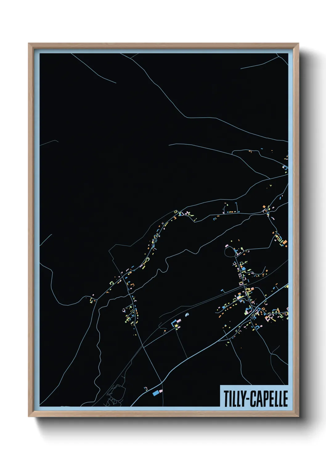 Une affiche de carte sur Tilly-Capelle