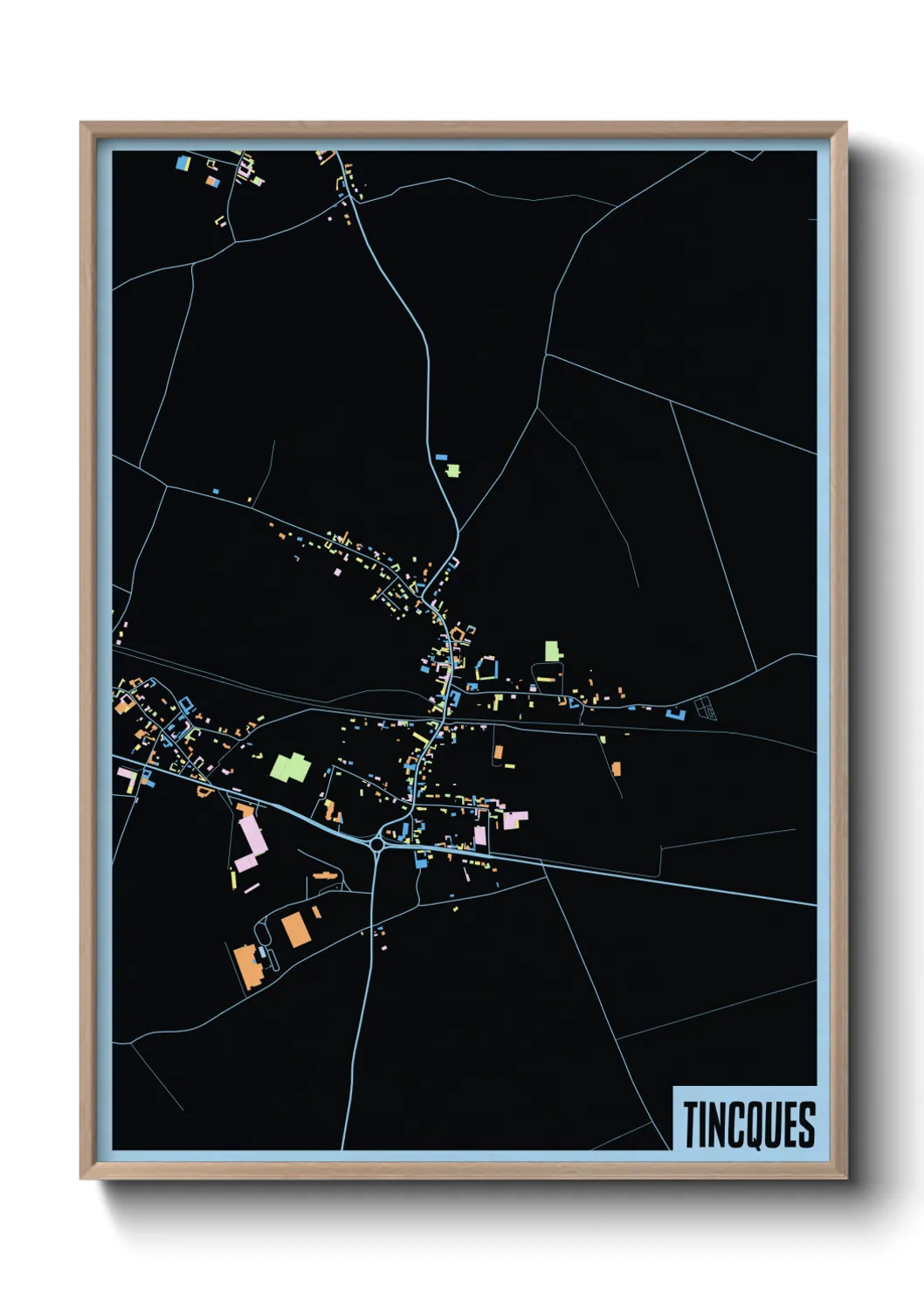 Une affiche de carte sur Tincques