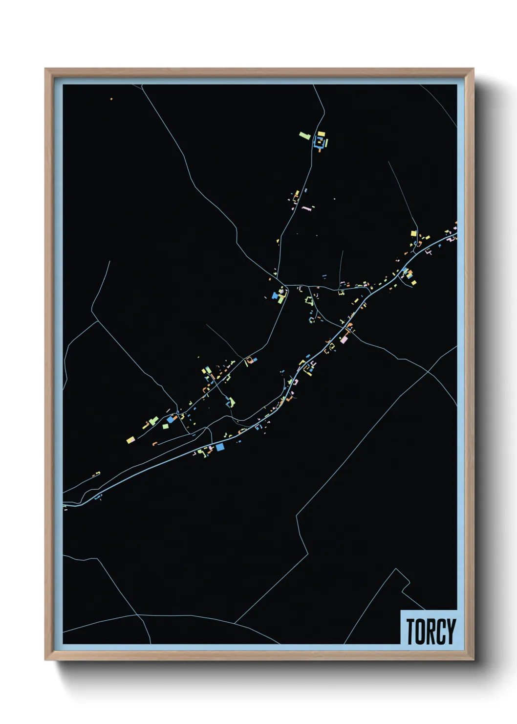 Une affiche de carte sur Torcy